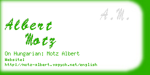 albert motz business card
